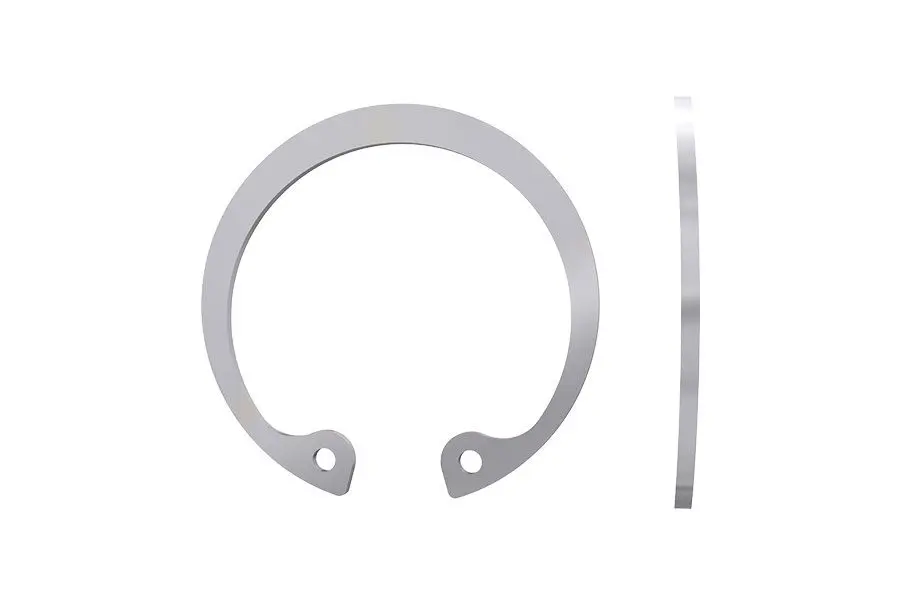 bowed retaining ring render and side view