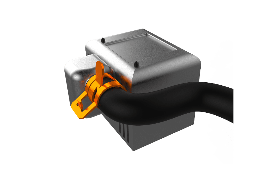 Automotive cooling tank with CTB hose clamp