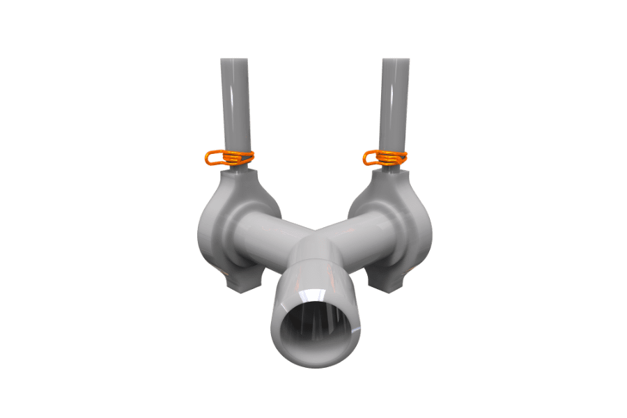 Appliance Connection with Double Wire Hose Clamps