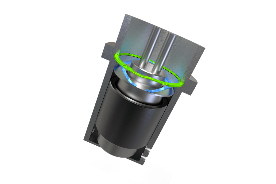 exhaust sensor with single-turn wave spring with flat ends