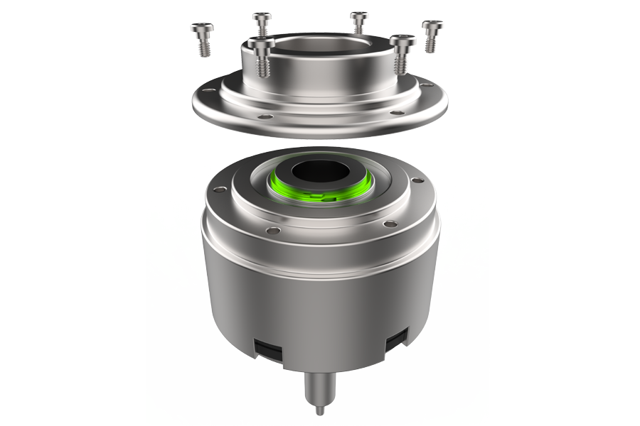 Rendered image of a retaining ring securing components within a power drill’s torque coupling assembly.