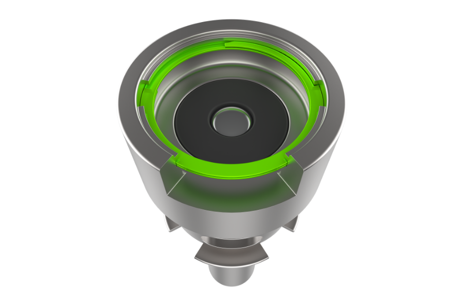 Spiral retaining ring used in a keg connector assembly