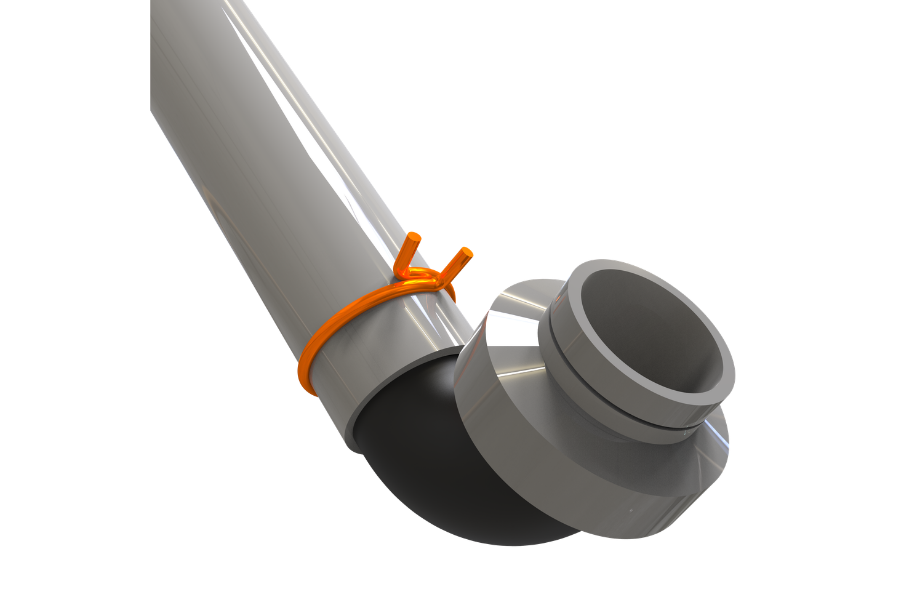 elbow joint with hose clamp