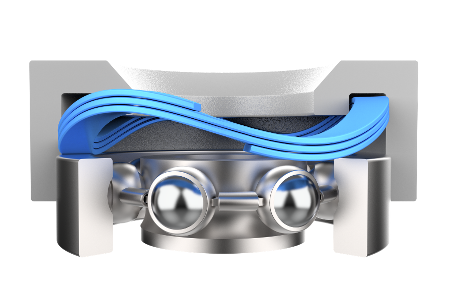 Bearing preload application render with nested wave spring