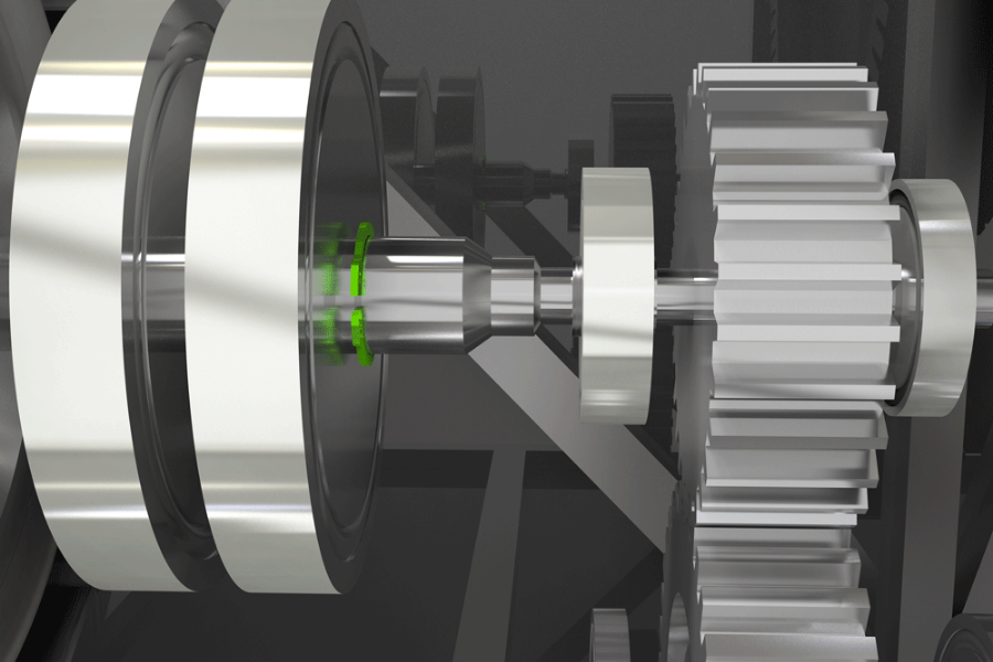 Wind turbine application render with retaining ring