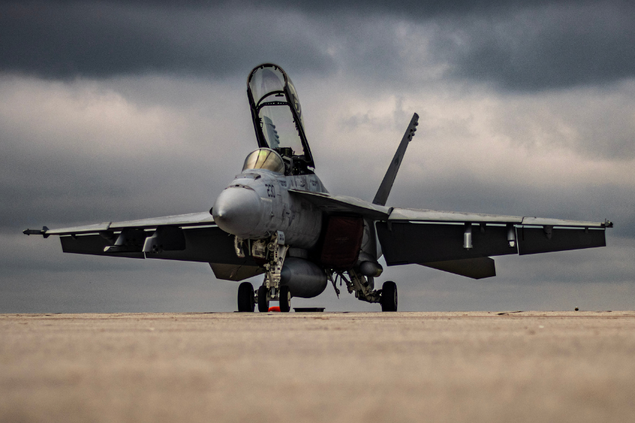 Military fighter aircraft representing retaining ring and wave spring applications in defense aviation
