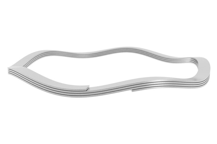 Render of a nested wave spring, showcasing its compact and efficient design for versatile mechanical applications