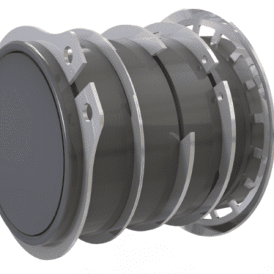 Detailed 3D render of a high-quality external retaining ring, also known as a snap ring or circlip, designed for secure axial positioning on a shaft