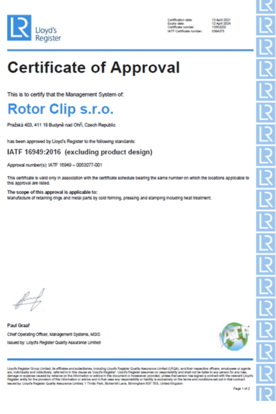 iatf 16949 certification czech republic
