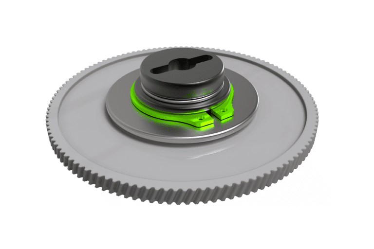 Coupled gear to key drive shaft application with retaining ring