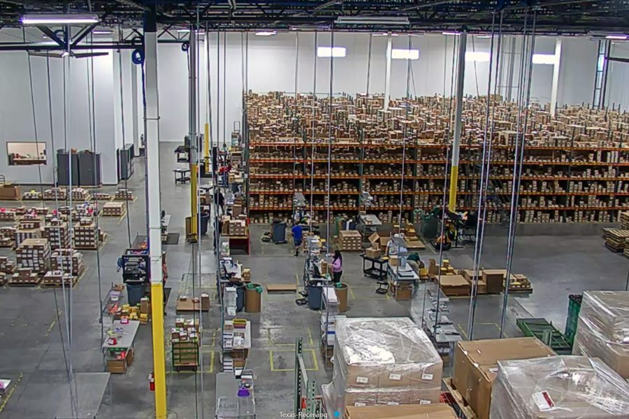 texas warehouse with stocked shelves