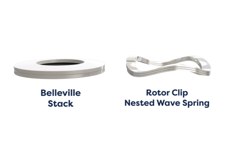 belleville washer vs rotor clip nested wave spring render