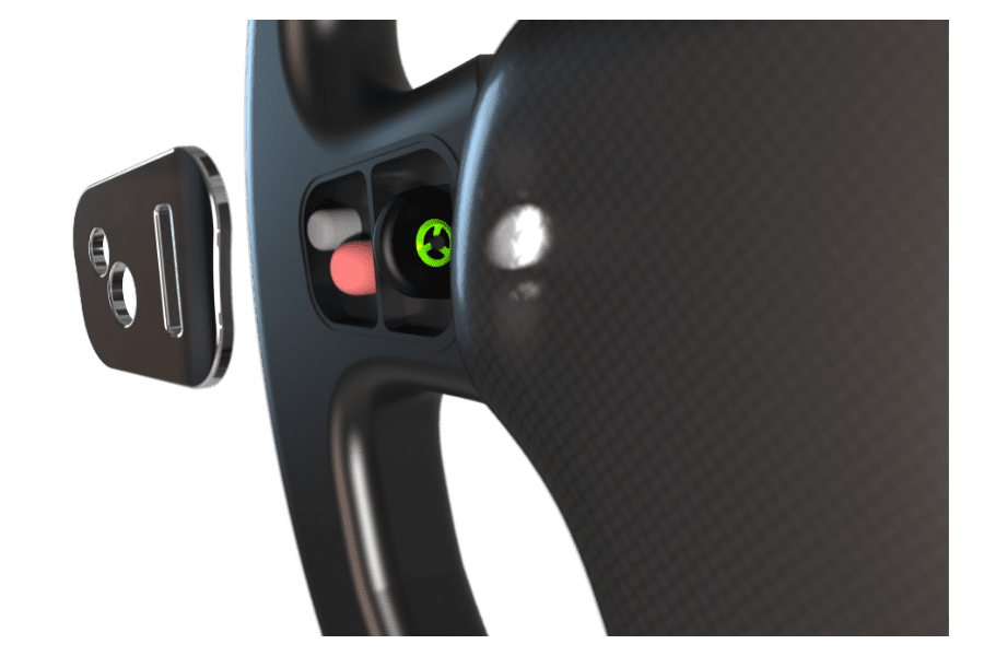 steering wheel with push-on retaining ring