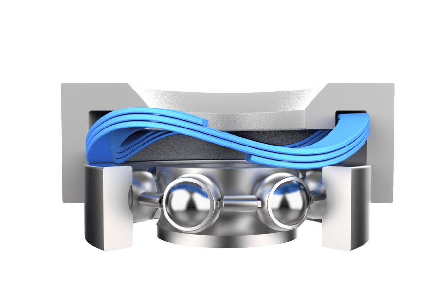 Nested wave spring stack used to achieve high preload forces in bearing assemblies.
