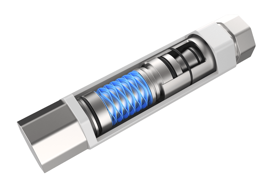 Multi-turn wave spring providing axial preload and secure engagement in a breakaway fluid coupling to maintain connection under pressure while allowing safe disconnection under excess force.