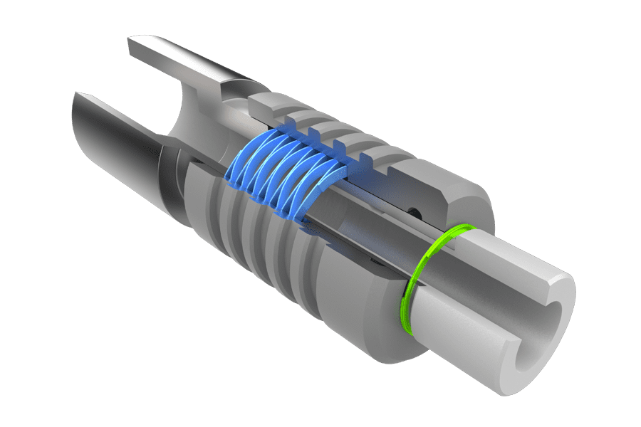 fluid quick connector with spiral ring and multi-turn wave spring