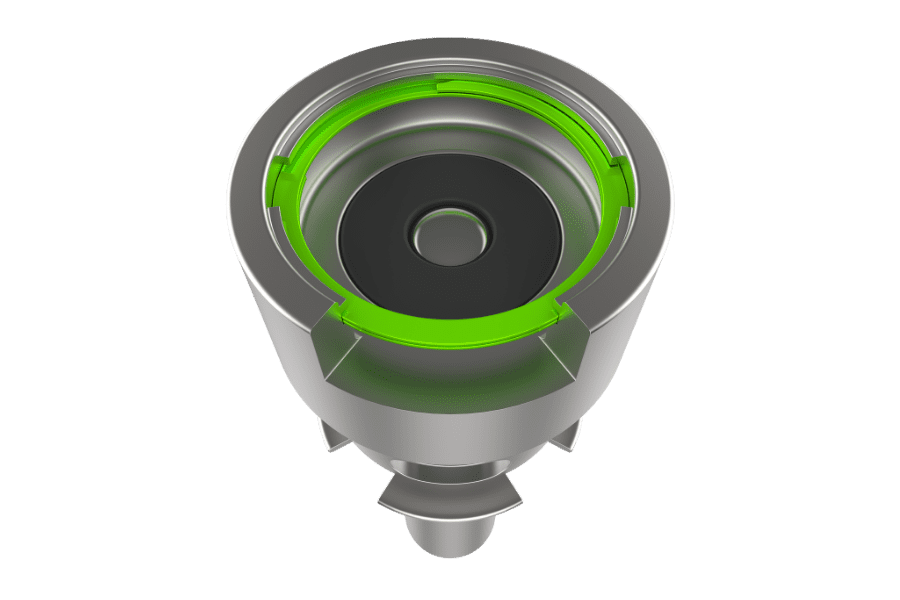Spiral retaining ring used in a keg connector assembly