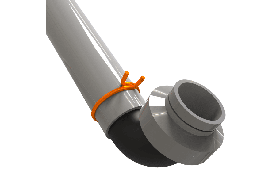 elbow joint with hose clamp