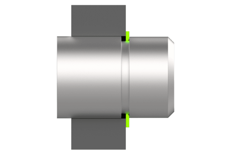 beveled retaining ring in groove