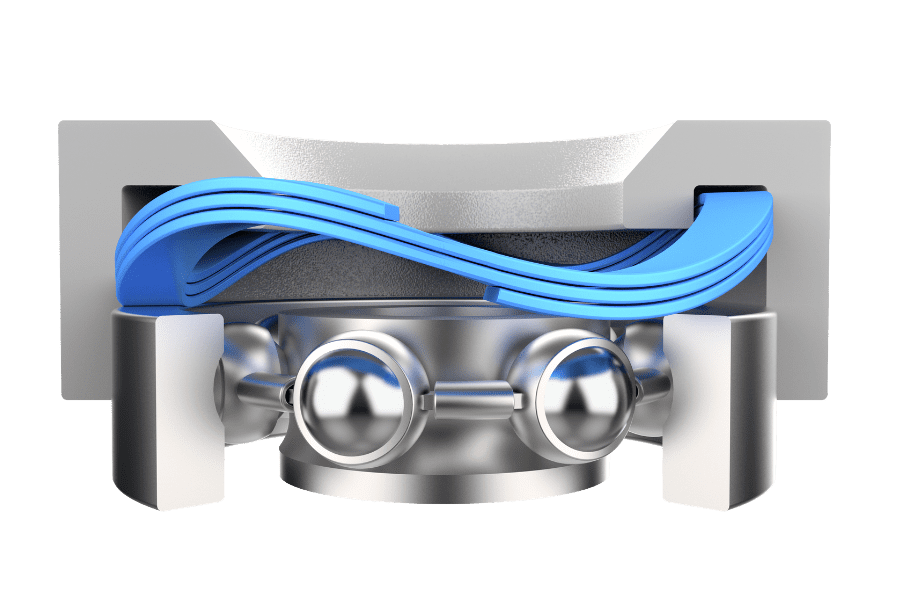Bearing preload application render with nested wave spring