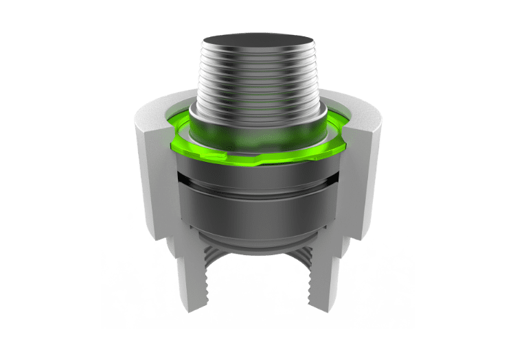 Rotary union application image with rotor clip spiral ring