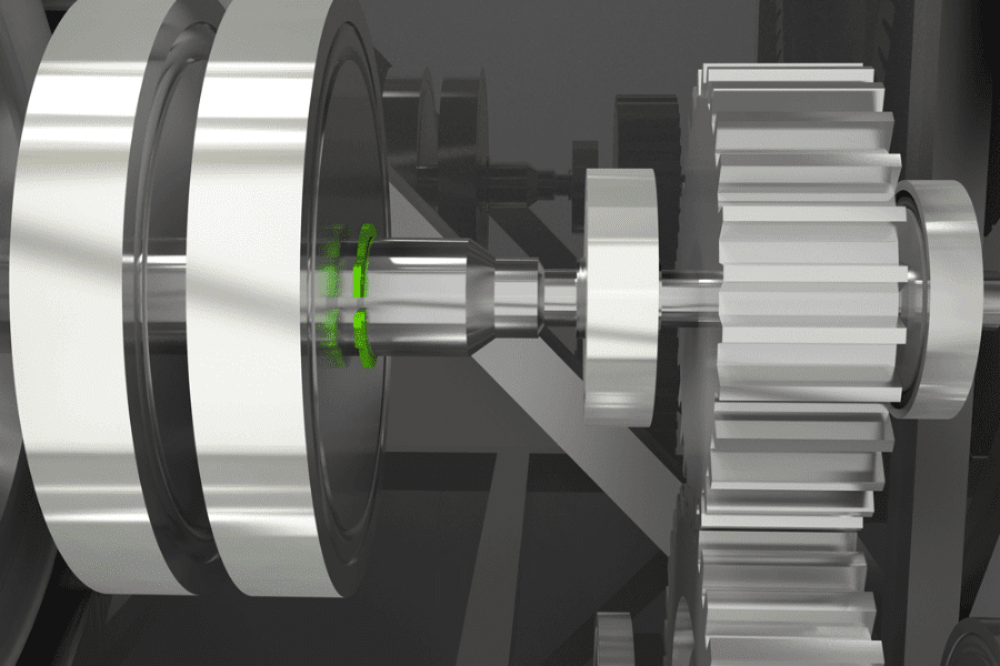 Wind turbine application render with retaining ring