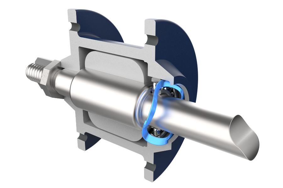 An illustration of a single-turn wave spring used in a power steering assembly, providing controlled spring force within a compact mechanical design. The spring helps accommodate limited installation space while supporting consistent component performance.