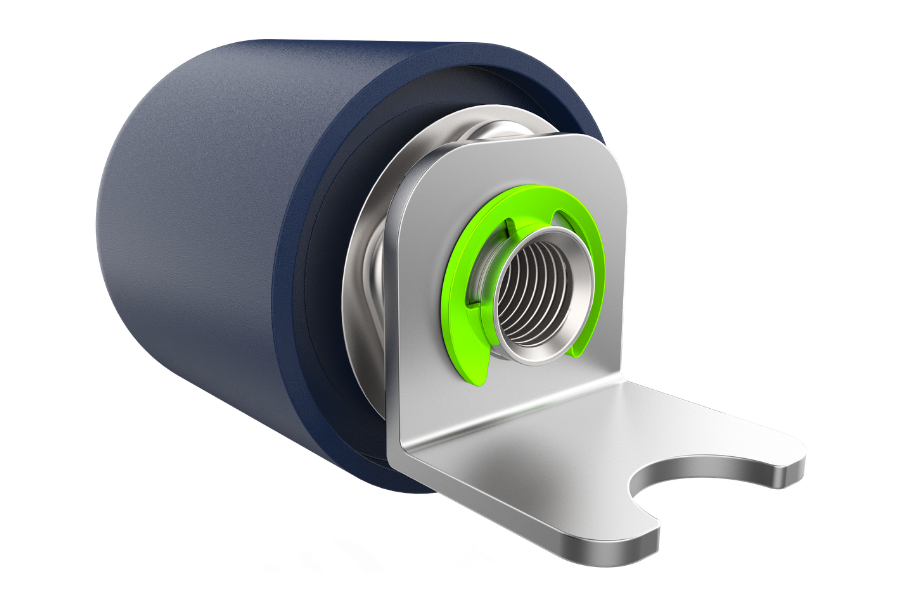 Conveyor roller application render with e ring