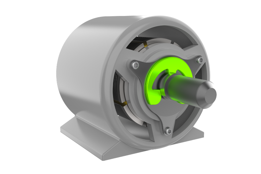 EV motor application with balanced e retaining ring