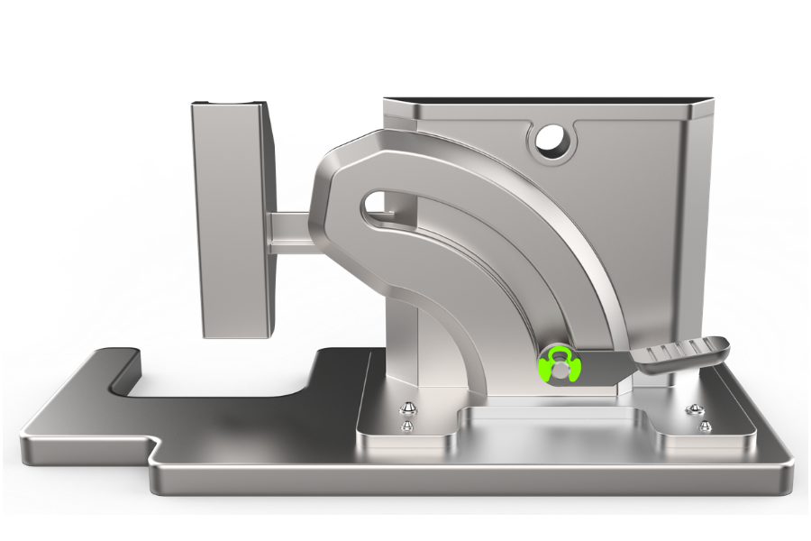 Foot pedal application render with rotor clip poodle ring
