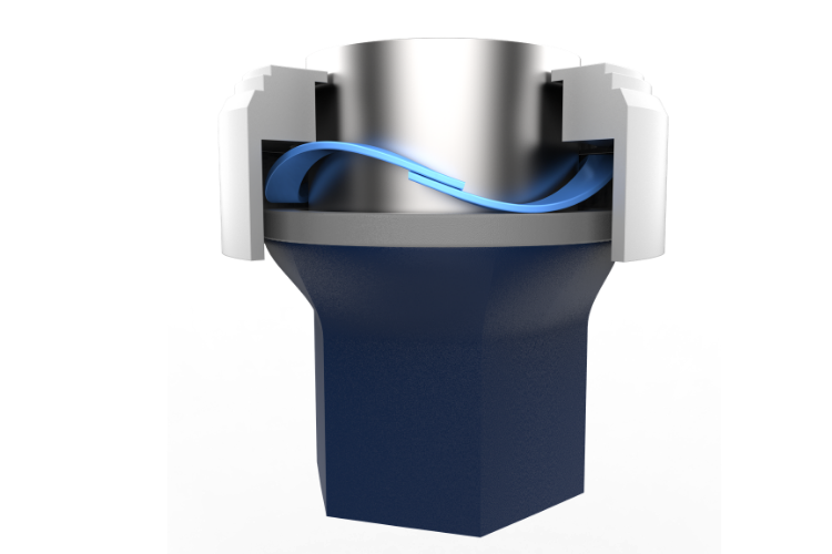 Quick connector application render with a single-turn wave spring