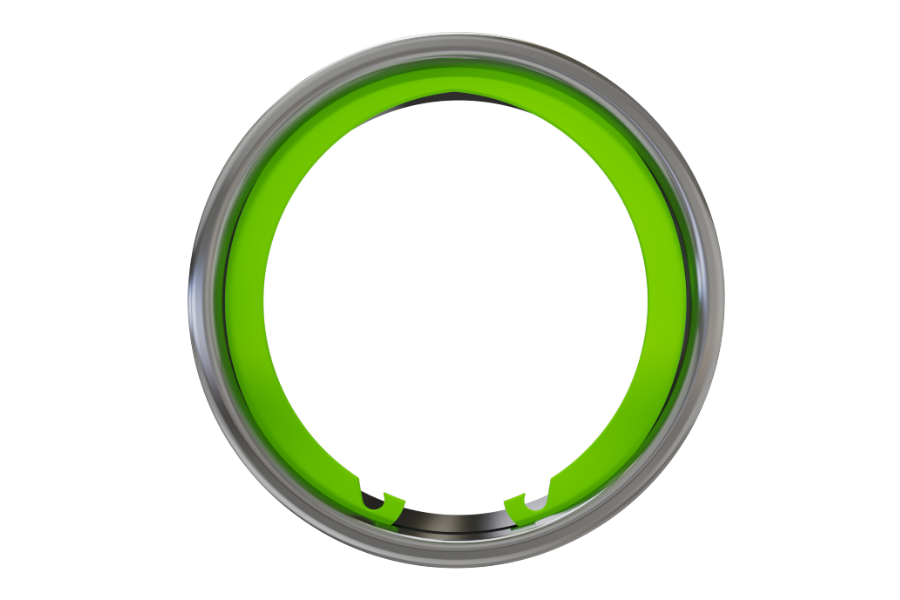 Constant section retaining ring installed in a housing groove showing proper snap ring installation.